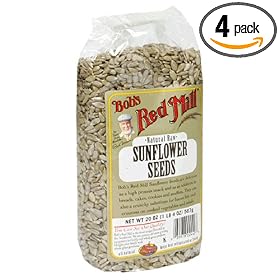 Bob's Red Mill Natural Raw Sunflower Seeds, 20-Ounce Packages (Pack of 4)