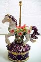 Jeweled Carousel Horse Trinket Box Merry Go Round