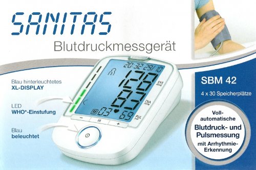 SANITAS Oberarm-Blutdruckmessgerät SBM42 / SBM 42 zum ermittel der Werte vom Blutdruck
