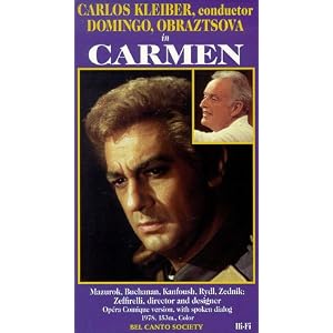 Bizet - Carmen   Kleiber, Domingo, Obraztsova [VHS] by Placido Opera Domingo