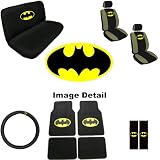 15PC Batman Logo Auto Accessories Interior Combo Kit Gift Set