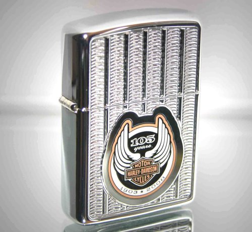 Harley Davidson 105th Anniversary Zippo Lighter--LIMITED EDITION. Features 105th logo with textured front and back. 24398