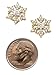 Small Crystal Snowflake Stud Earrings Winter Bridal Prom Christmas Fashion Jewelry (Gold)