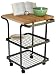 Enclume BC2b Square Baker's Cart Kitchen Furniture, Hammered Steel and Wood