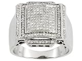 10KT WHITE GOLD .50CTW DIAMOND MICRO PAVE GENTS RING