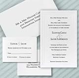 White Multi-level Border Wedding Invitation Kit - Set of 50