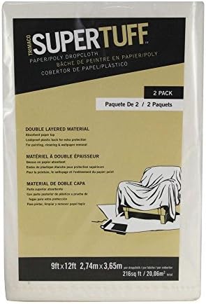 Trimaco Paper &amp; Poly Drop Cloths 9 ft. x 12 ft. (2-Pack)