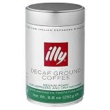 illy Espresso gemahlen, entcoffeiniert, Dose mit silber/grüner Banderole, 250 g