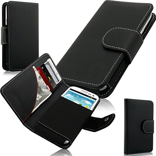 Swiss Leatherware Bank Leather Credit Card Wallet Case fits Posh Titan Max HD e600, Memo s580