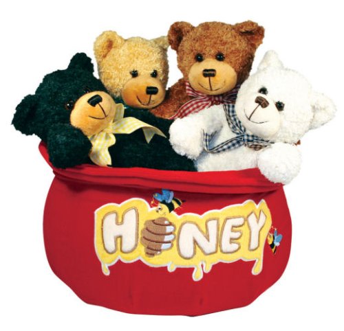 Melissa& Doug Deluxe Plush Bears in a Honey Pot