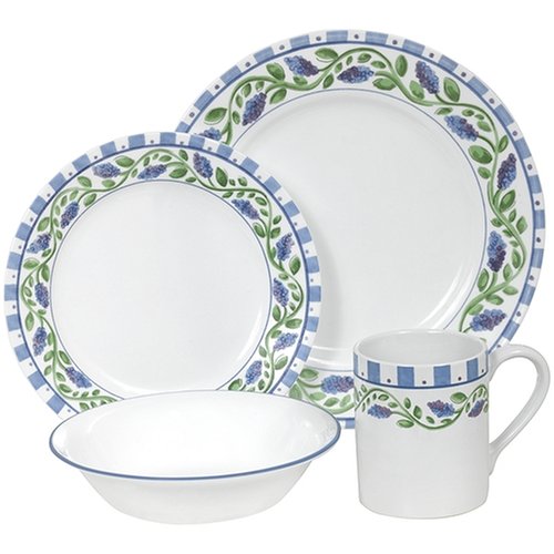 Corelle Impressions 16-Piece Dinnerware Set, Service for 4, French Lilac