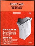 set of two compatible brother lc21 black inkjets for mfc 3100c..