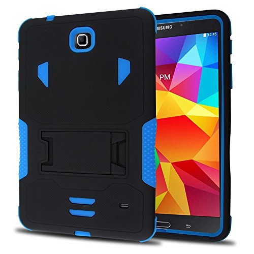 Galaxy Tab 4 Case, kUTECK Heavy Duty rugged impact Dual Layer Hybrid Case cover with Build In Kickstand Protective Case cover For Samsung galaxy Tab 4 7 inch T230 Tablet case cover (Blue)