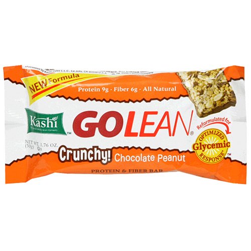 Kashi GOLEAN Protein & Fiber Bars Crunchy, Chocolate Peanut, 1.76-Ounce Bars (Pack of 24)
