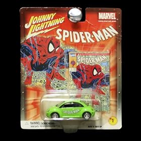 Johnny Lightning/Marvel Spider-Man #1 '98 VW Volkswagon Beetle with McFarlane Spider-Man #1 Trading Card