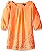 My Michelle Girls' Long Sleeve Shift Dress with Embellished Front Hem