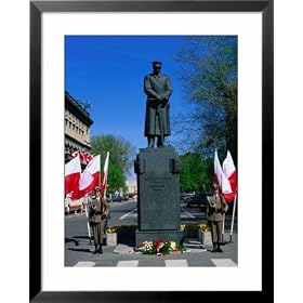 Guards at Monument to Marshal Pilsudski on 3Rd May, Constitution Day, Warsaw, Poland Framed Art Poster Print by Krzysztof Dydynski, 25x31