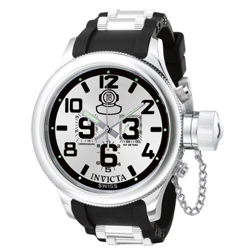 Invicta Men's 0246 Russian Diver Collection Chronograph Black Rubber Watch