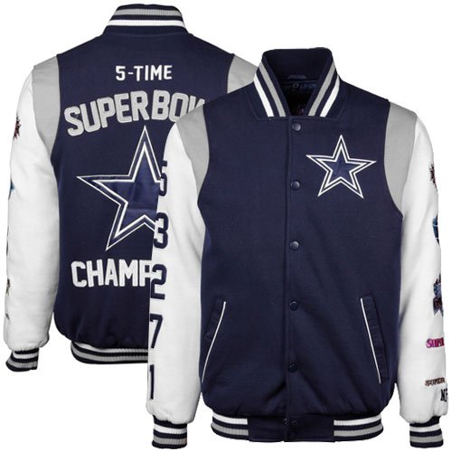 Dallas Cowboys Commemorative 5x Champions Hooded Jacket Medium