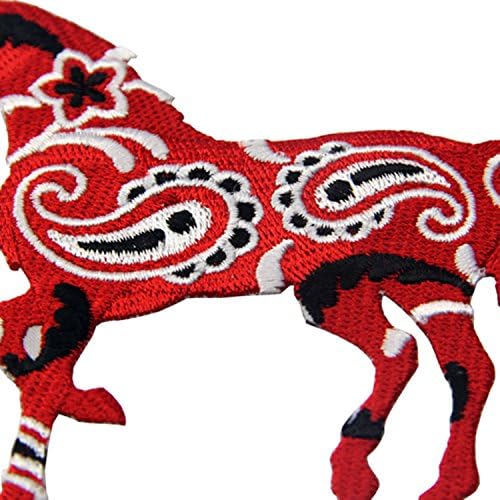 Embird Bandana Paisley Horse Embroidered Iron On / Sew On Patch