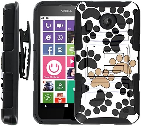 Nokia 635 Paw Print Blitz Rugged Combat Protective Design Case by Mobiflare