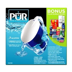 PUR CR-6000 Water Pitcher with Bonus Trial-Size Samples