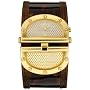 GUESS? Women's W12505L2 Crystal Accented Shiny Brown Leather Watch