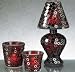 Biedermann &amp; Sons H729RD Red and Silver Mosaic Lamp With Shade