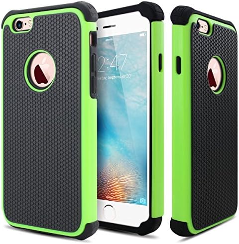 iPhone 5S Case,SE Case,Qhai[Hybrid Impact][Shockproof][Rubber Bumper] Heavy Duty Protection Slim Fit Protective Buffer Durable Cover Case for iphone SE/5S[Green/Black7]