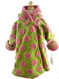 Corky Kiwi Green Pink Dotsl Wrap Swing Coat