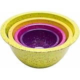 Zak Designs 4-Piece Assorted Confetti Nested Bowls Set, Flora Design