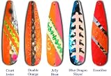 Warrior Lures standard size (4) Steelhead Pack of 5 fishing trolling spoons