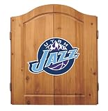 Imperial Utah Jazz Licensed Solid Pine Cabinet and Bristle Dartboard Set