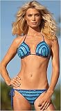 Hand-crocheted striped bikini by Anna Kosturova
