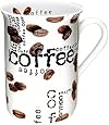 Konitz Coffee Collage 10-Ounce Mugs, Set of 4, White