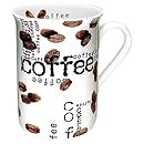 Konitz Coffee Collage 10-Ounce Mugs, Set of 4, White