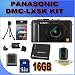 Panasonic 10.1MP Digital Camera (Black) + Battery + Lens Cleaning Kit + Card Reader + 16GB SDHC Card + Tripod Accessory Saver Battery Bundle