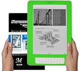 Amazon Kindle DX 9.7 inch E-Book Reader (GREEN) Silicone Skin Rubber Case + LCD Screen Protector