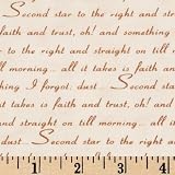 519H%2Bh2XYWL. SL160  44 Wide Tinkerbell and Peter Pan Fly to Neverland Peter Pan Quotes Cream/Brown Fabric By The Yard