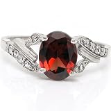 1.2ct Genuine Natural Garnet and Diamond 10k White Gold Ring