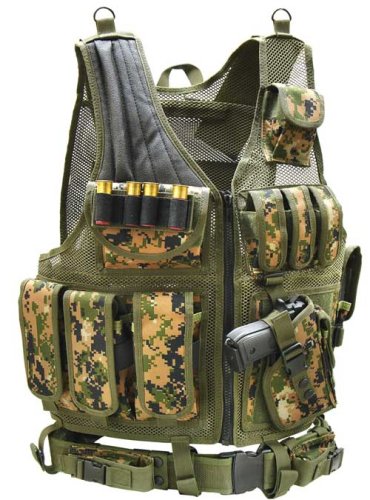 UTG Airsoft Deluxe Tactical Vest Digital (Woodland Digital Camo)