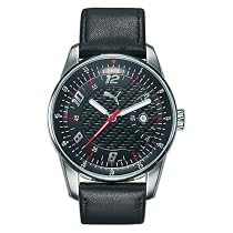 Puma Men's Race Black Leather Watch #PU140F2A0205.039