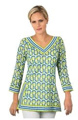 Gretchen Scott Tunic Havana Nights Blue with Lime