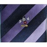 Disney Mickey Mouse Silk Tie Purple Mickey Stripe