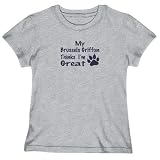 T-Shirt Woman Heather Gray  My Brussels Griffon Thinks I Am Great  Dog