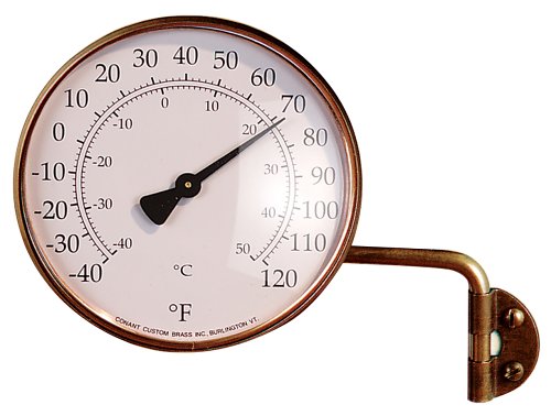 Conant Custom Brass Model T-6a Vermont Antiqued Brass Dial Thermometer