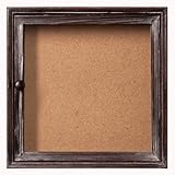 HomArt Paxton Square Shadowbox with Cork Board with Antique Finish