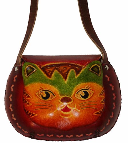 A Beauty Kitty Designs, Small Size Shoulder/crossbody Bag. Handmade By Genuine Cowhide Leather. Unique.
