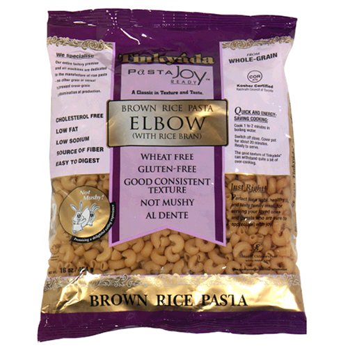 Tinkyada Brown Rice Elbows with Rice Bran, 16-Ounce Packages (Pack of 12)