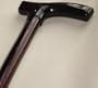 Hand Scorched, Mahogany Finished Cane / Walking Stick with Black Handle